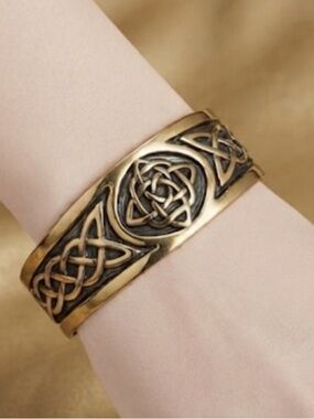 Celtic Knot Gold-Tone Statement Cuff Bracelet